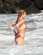 Nicolette Sheridan in red bikini pictures