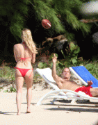 Nicolette Sheridan in red bikini pictures