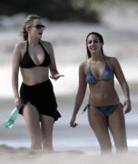 Leelee Sobieski big boobs in black bikini