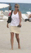 Rachel Hunter braless pokies Miami beach
