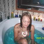 babe on pool
