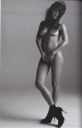 Naked Helena Christensen photography with high heel boots