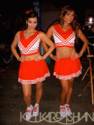 Kim Kardashian And Vanessa Minnillo in Sexy Cheerleader outfits