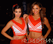 Kim Kardashian And Vanessa Minnillo in Sexy Cheerleader outfits